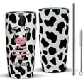 thumbnail image 1 of Cow Print Tumbler with Lid and Straw Stainless Steel, Vacuum Insulated 20 Oz Cow Tumbler - Cow Gifts for Cow Lovers, 1 of 6