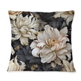 thumbnail image 2 of Designart "Floral Elegance in Golden Beige and Black" Glam Printed Throw Pillow, 2 of 5