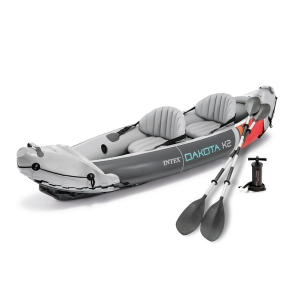 Intex Dakota K2 2 Person Inflatable Kayak & Accessory Kit w/Oars & Pump