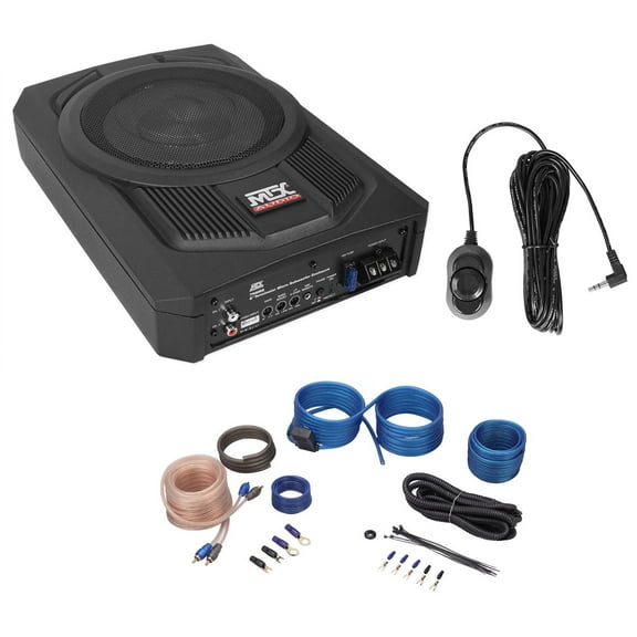 MTX Audio 8" Slim Under-Seat Car Subwoofer, Black