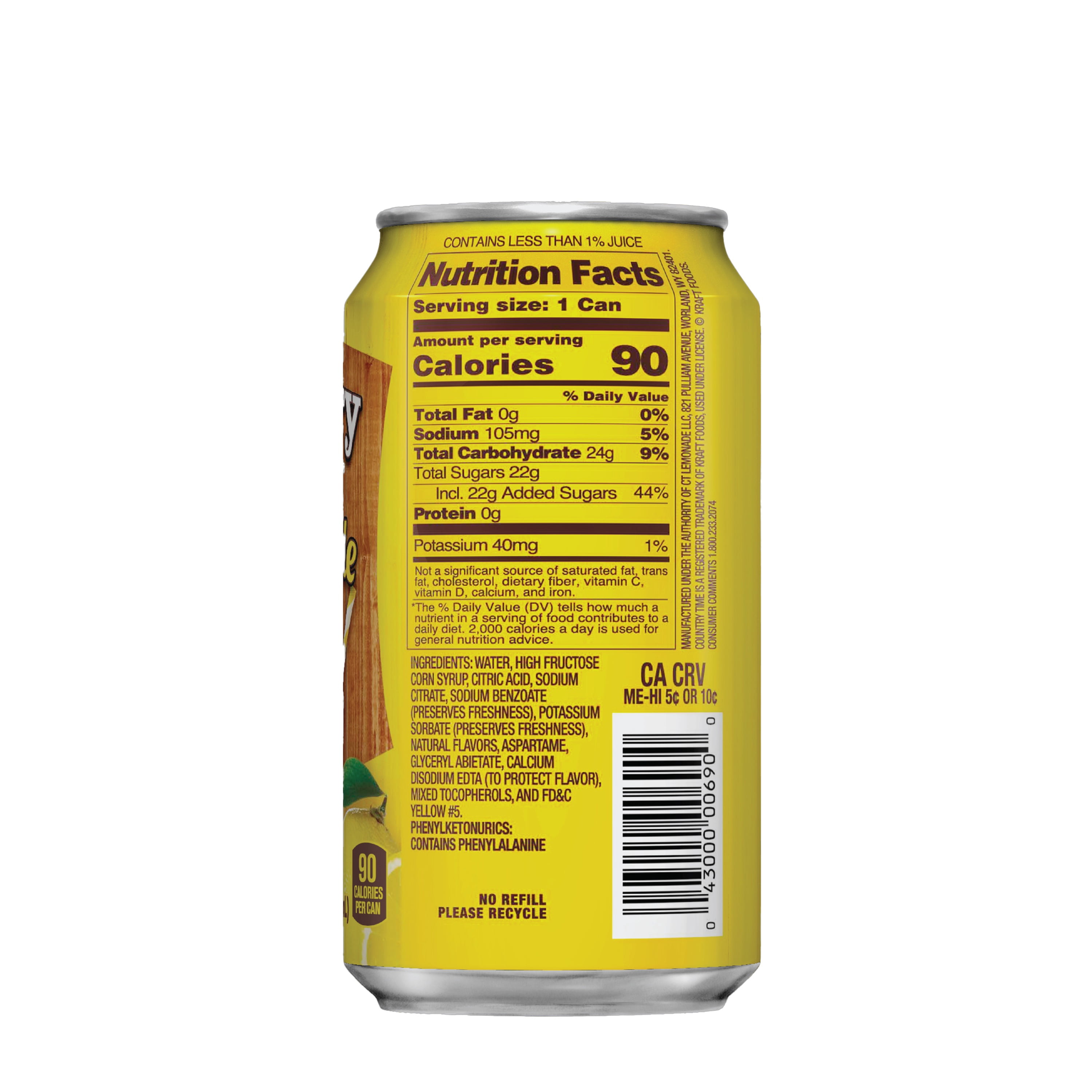 Country Time Lemonade Soda Pop, 12 fl oz, 12 Pack Cans, Gluten-free