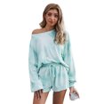 thumbnail image 4 of POGLIP Women's Sky Blue Tie-dye Loungewear Set, 4 of 6