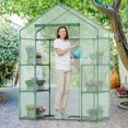Walk in Portable Garden Greenhouse Mini Plants Shed Hot House with 3