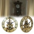 thumbnail image 2 of ROCKROK Golden Trim Metal Clock Face 126mm Gear Skeleton Quiet Quartzs Clock Head Insert Movement for Stylish Interior Decors, 2 of 7