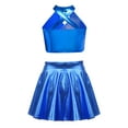 thumbnail image 2 of TTAO Kids Girls 2-Piece Latin Jazz Performance Clothes Sequins Dance Outfit Crop Top and A-Line Skirt Blue 6, 2 of 3