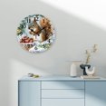 thumbnail image 4 of ZFLMY Squirrel Snow Bird Feeder Round Wooden Wall Clock Silent Mechanical Movement for Living Room Decor 10 Inches, Perfect for Home, Kitchen, Dorms, Everyday Gifting 10x10in, 4 of 8
