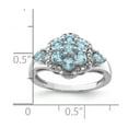 thumbnail image 2 of White Sterling Silver Ring Band Gemstone Diamond Swiss Blue Topaz, 2 of 2