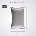 thumbnail image 7 of Silk Touch Satin Pillowcase Set, Amino Acids Infused 2 Pack for Anti-wrinkle Benefits, Grey 20" x 26", 7 of 7