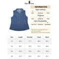 thumbnail image 6 of Agnes Orinda Women's Plus Size Chambray Sleeveless Button Work Shirts 1X Dark Blue, 6 of 6