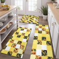 thumbnail image 2 of Yellow White Checker Sunflower Pattern Kitchen Rugs Sets Of 3,Kitchen Runner Rugs Non Skid Washable,Decorative Kitchen Floor Mats for Kitchen,Sink,Laundry,17"x30"+ 17"x47" + 17"x59", 2 of 6