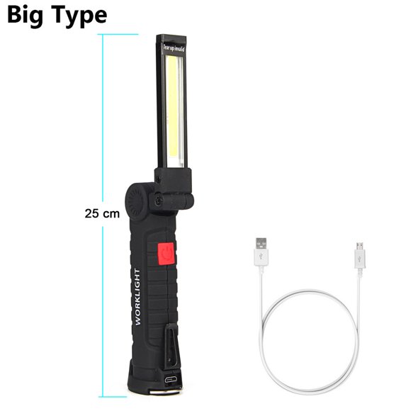 Riwcyla USB multifunctional COB magnet auto work light LED red light warning light glare flashlight maintenance work light W52 L 1200ma