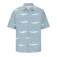 thumbnail image 7 of ZQUUVOU Men's Shirt Short Sleeve Vintage Cuba Beach Summer Button Shirt (Light Blue,3XL), 7 of 7