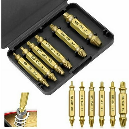 

Yajoied Broken Screw Extractor 6pcs Damaged Screw Extractor Kit Screw Head Extractors Damaged Screw Extractor and Bolt Extractor for Removing Broken Screws(Golden)