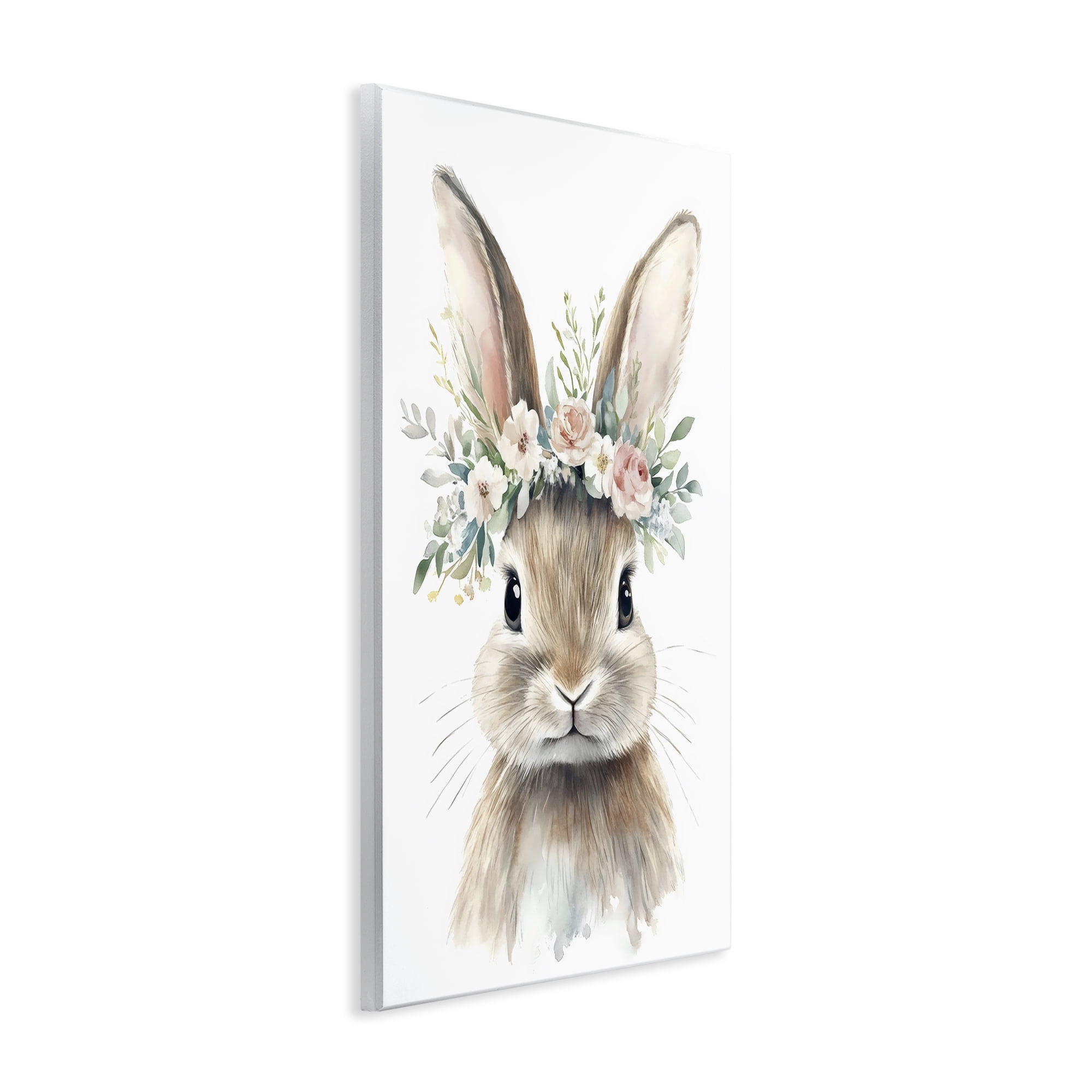 Stupell Industries Flower Adorned Baby Rabbit Wall Plaque Art, design by Creative Studio