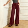 thumbnail image 5 of Kaemgyyd Jeans for Women High Waisted Loose Fit Pants Wide Leg Denim Trousers Casual Fall Fashion Denim Pants（Wine,X-Large）, 5 of 7