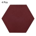 thumbnail image 3 of Uxcell Felt Coasters, Hexagonal Absorbent Pad Coaster for Drink Cup Pot Bowl Vase, Wine Red 4 Pack, 3 of 5