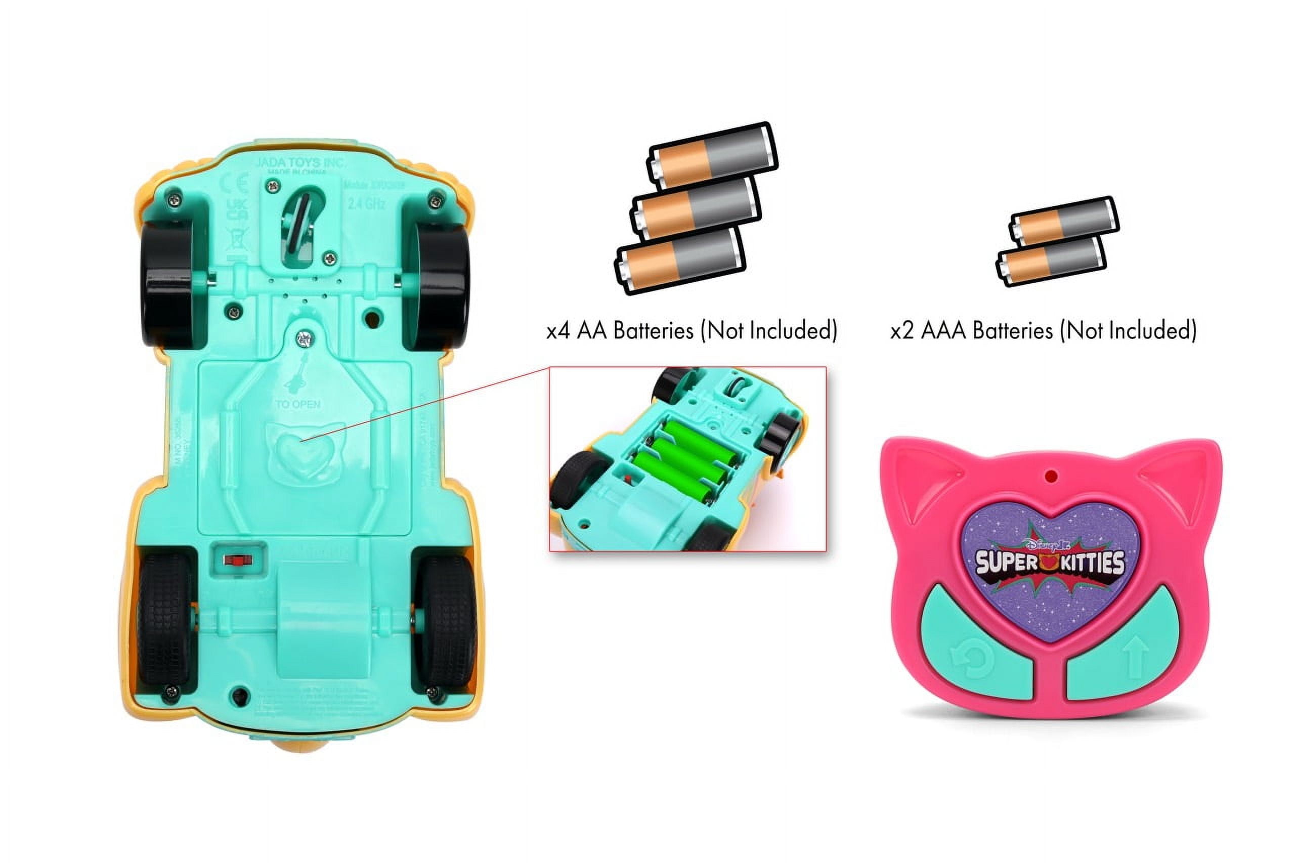 Super Kitties RC Car by Disney Jr. Lights & Sound Toy by Jada Toys, Ginny & Bitsy Characters, Easy-to-Use Radio Control Cars, Ages 4+