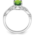 thumbnail image 2 of Solid 14k White Gold Oval Peridot and Diamond Ring - Ring Size 7.0, 2 of 6