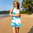 thumbnail image 3 of Sikiie Northern Lights Print Women's Sleeveless Dress with Pockets Round Neck Sundress, Suitable for Daily, Office, Vacation Summer Wear, 3 of 7