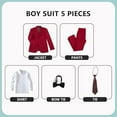 thumbnail image 2 of Lycody Boys Formal Suits Slim Fit 5 Piece Kids Suit Jacket Pants Set with Dress Shirt and Tie for Wedding Prom, 2 of 6