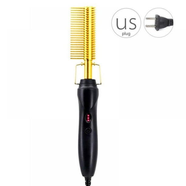 MELLCO African Curly Hair Straightener Comb Wet and Dry Straightening Heat  Pressing Comb, 2 in 1 Electric Hair Comb Hair Brush for Men Women Travel  Home 