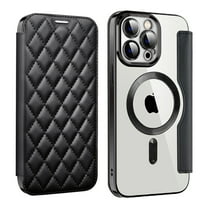 for iPhone 14 Wallet Case Magnetic with Mag Safe, PU Leather RFID Blocking Card Holders Shockproof Flip Phone Cover Slim Clear Purse Case for iPhone 14, Black