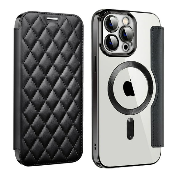 for iPhone 14 Pro Max Wallet Case Magnetic with Mag Safe, PU Leather RFID Blocking Card Holders Shockproof Flip Phone Cover Slim Clear Purse Case for iPhone 14 Pro Max, Black