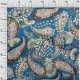 thumbnail image 3 of oneOone Georgette Viscose Medium Blue Fabric Asian Paisley Sewing Material Print Fabric By The Yard 42 Inch Wide, 3 of 4