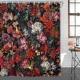 thumbnail image 2 of Cortina de ducha Drgilau Floral vintage con flores rojas, 180 x 230 cm, 2 of 7