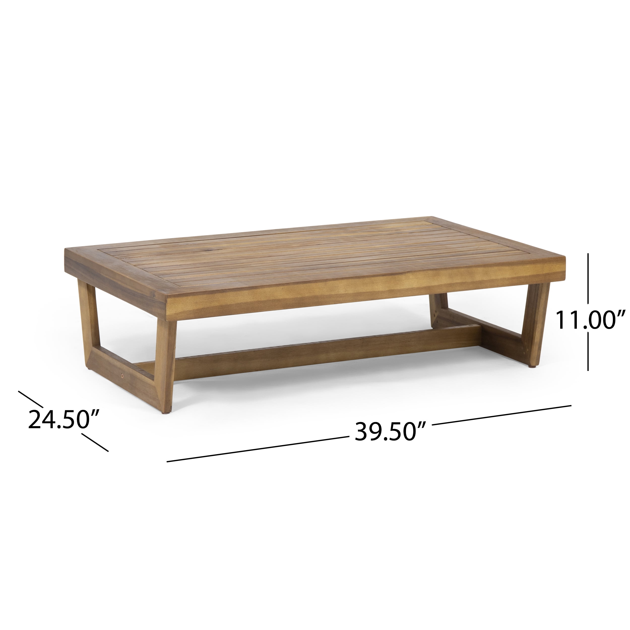 GDF Studio Elloree Outdoor Acacia Wood Coffee Table, Teak