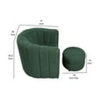thumbnail image 5 of Noa Swivel Chair and Ottoman- Channel Tufted Curved- Sea Green Boucle, 5 of 6