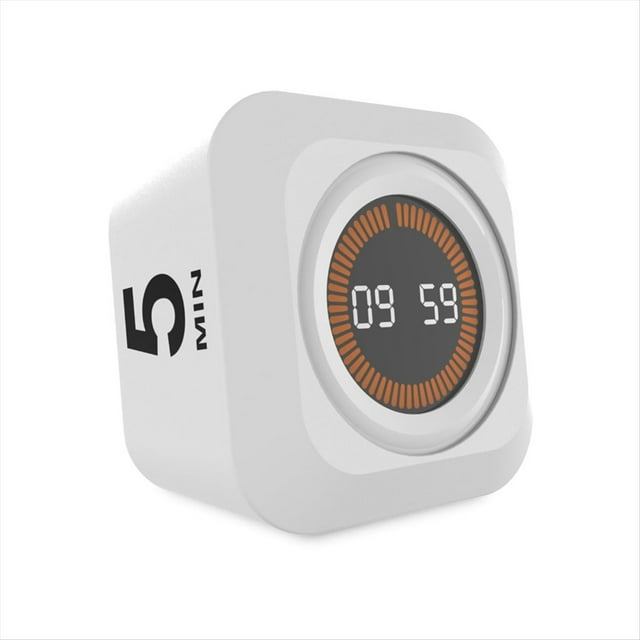 Temporizador Visual de Cubo Giratorio con Preajustes de 5, 25, 10 y 50 Minutos + Cuenta Regresiva Personalizada, Recargable, para Productividad de Escritorio.
