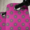 thumbnail image 3 of Ambesonne Hot Pink Grommet Curtain, Windmill Seem Flowers, 50" x 96", Hot Pink Green and Blue, 3 of 6