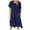 Navy, variant on Cotton Linen Dresses Women Casual Summer Short Sleeve Maxi Dress Cute Solid Color Crewneck Dress Vacation Soft Dresses 2025