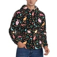 thumbnail image 2 of Fotbe Men's Hoodie with Cute Rabbit And Flower Pattern - Kangaroo Pocket Pullover Hooded Sweatshirt, Perfect for Daily Wear, Travel, and Home-X-Large, 2 of 7