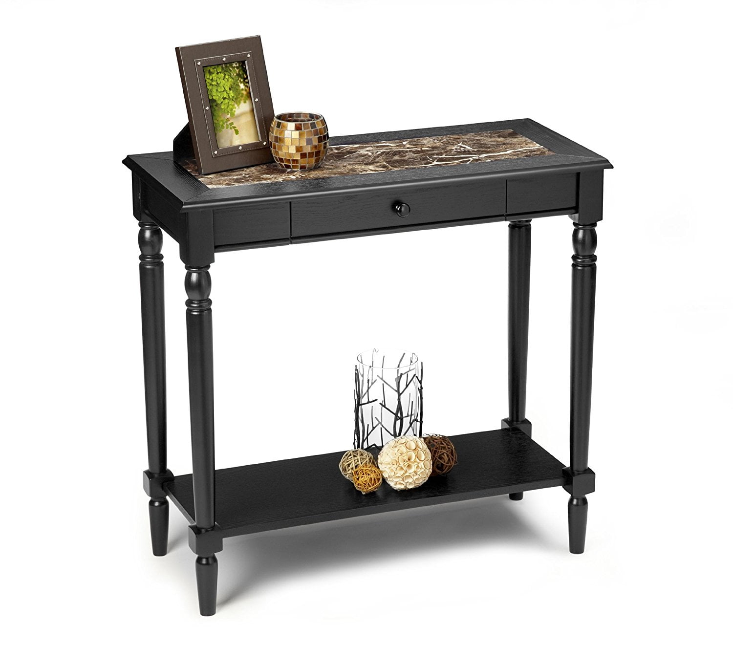 Convenience Concepts French Country Entryway Table Shelf Green