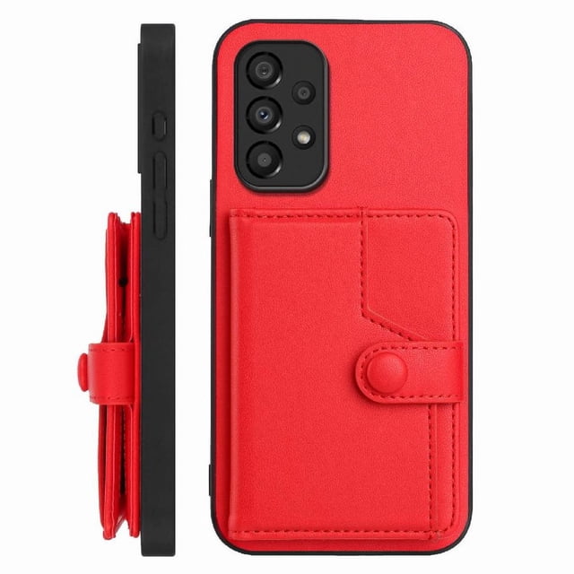 FOXDOCK Case for SAMSUNG Galaxy A33 RFID-Blocking Card Holder - Stylish Button Closure Design