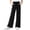 Black, variant on YUANxueke Girls Ribbed Knit Pants Casual Soft Comfy Elastic Waist Wide Leg Pants with Pockets for 5-15 Years
