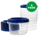 thumbnail image 2 of Contenedores de delicatessen PLASTICPRO 480 ml (16 oz) transparentes con tapa azul x5, 2 of 8