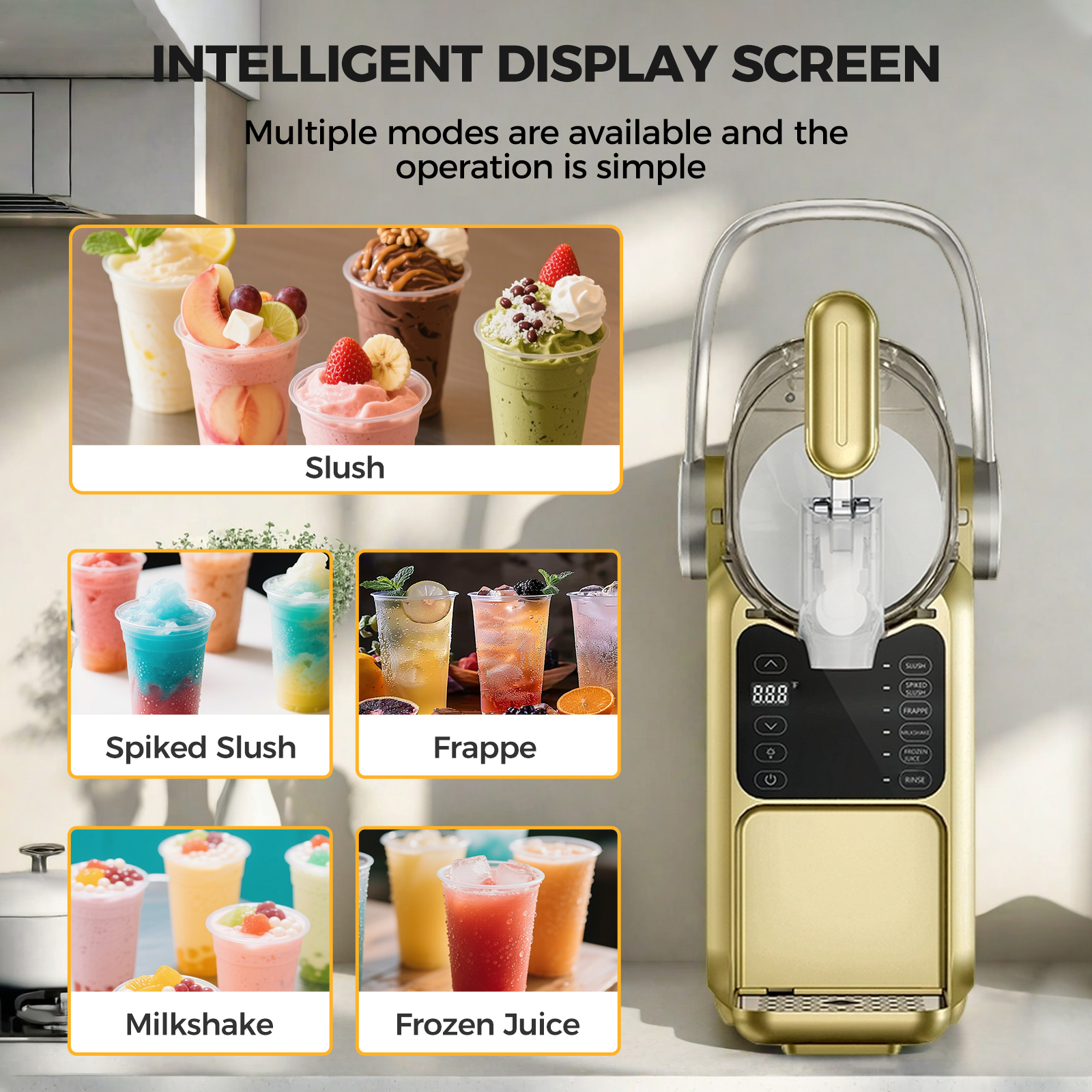 Slushie Machine 101oz Frozen Drink Maker for Margaritas Frappes Milk Shake,Yellow