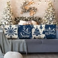 thumbnail image 2 of Christmas Pillow Covers 18x18 Blue Christmas Decorations Snowflake Throw Pillow Covers Xmas Tree Winter Holiday Decor Cushion Case for Sofa Couch Set of 4, 2 of 6