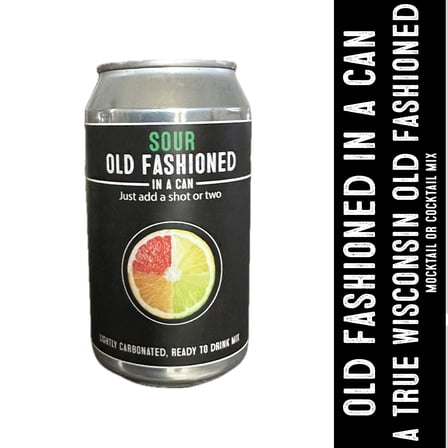 Sour Old Fashioned Mocktail or Cocktail Mix, Four 11oz Cans, Ready-to-Drink with ANGOSTURA® Aromatic Bitters