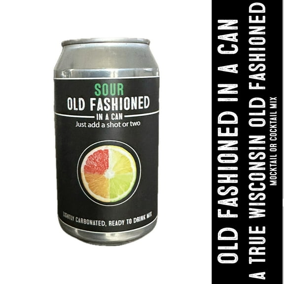Sour Old Fashioned Mocktail or Cocktail Mix, Four 11oz Cans, Ready-to-Drink with ANGOSTURA® Aromatic Bitters