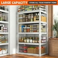 thumbnail image 2 of REIBII 5 Tier Storage Shelves Unit Metal Shelving 33.85"L x 15.35"W x 65.74"H ,White, 2 of 9