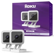 Roku Indoor Camera for Home Security, 2-Pack - Wired Security Camera with 1080p HD Color Night Vision, Works with Alexa & Google, Motion & Sound Detection, Built-in Siren, 90-Day Subscription