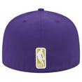 thumbnail image 4 of Men's New Era Purple Los Angeles Lakers Sport Night Script Sided 59FIFTY Fitted Hat, 4 of 6