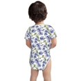 thumbnail image 5 of Daiia Blue Flax Flowers Printed Unisex-Baby Short Sleeve Onesies Bodysuits Baby Climbing Clothes Soft and Comfortable Romper with Expandable Shoulder Design-2 Years, 5 of 8
