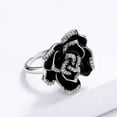 thumbnail image 5 of Romantic Anniversary 925 Silver Rings Flower Cubic Zircon Women Jewelry Sz 6-10, 5 of 8