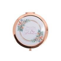 Unique Bargains 1 Pc Flexible Makeup Mirror for Travel Vacation Rose Gold Tone Metal Glass