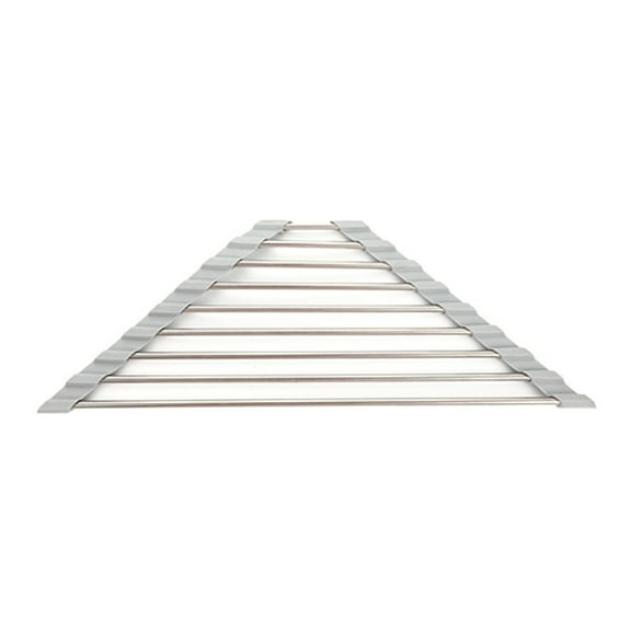 WINDLAND Roll Up for Triangle Dish Drying Rack for Sink Corner Over the Sink Caddy Sponge Holder Foldable Stainless Steel Drainer